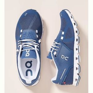 On cloud denim blue shoes